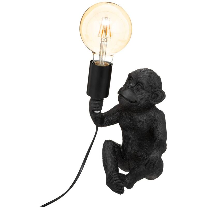 Image of Lampada scimmia in resina nera h24cm Atmosphera créateur d'intérieur - Nero
