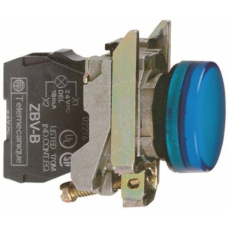 Lampada Spia Ø22, IP65, Blu, LED integrato, 24V