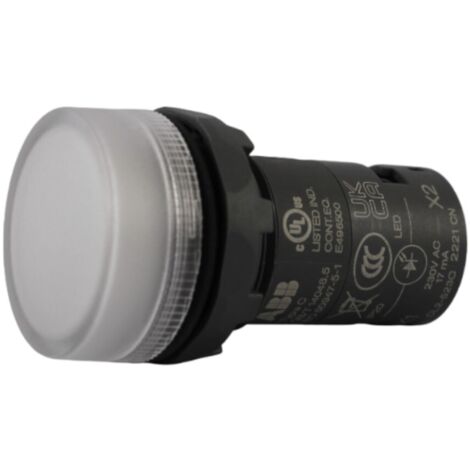 Lampada Spia Pulsante Luce di segnalazione con Led Integrato Bianco, 230Vc.A