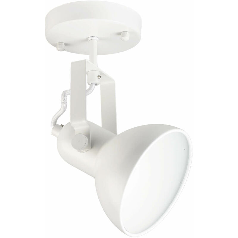 Image of Lampada da soffitto per interni Faretto Spot color bianco design retrò E14 regolabile ideale in salotto DALLAS - Bianco