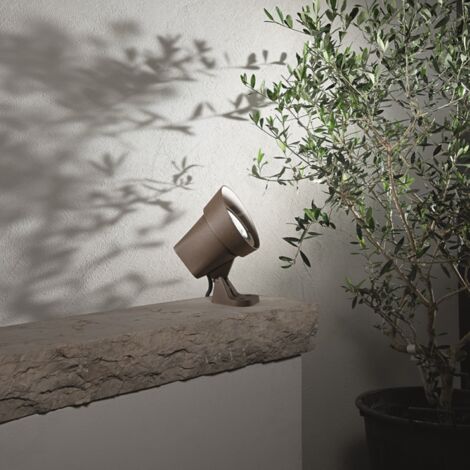 Lampada spot GURU 12x20 cm a pavimento per esterni in alluminio Marrone
