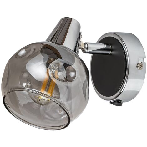 Lampada spot Tamara Tinta cromato Vetro colorato E14 1x max 40W L: 14 cm B: 10 cm H: 12,5 cm con interruttore a bilanciere