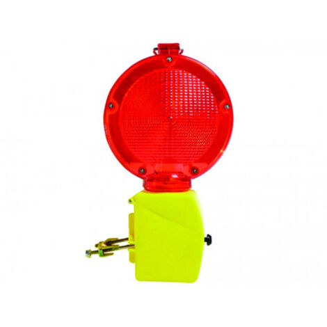 LAMPADA STRADALE LAMPEGGIANTE DA CANTIERE ROSSA CREPUSCOLARE A BATTERIA 6V EXCEL