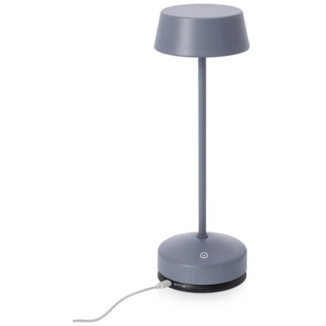 Lampada tavolo a led in metallo ricaricabile uso interno ed esterno h 33 cm -Blu
