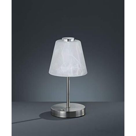Lampada Tavolo Abajour Moderna Vetro Alabastro Acciaio Emmy GD Trio
