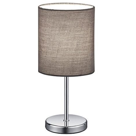 TRIO LIGHTING Lampada tavolo Abat Jour Comodino Elegante Cromo Paralume Grigio Jerry GD Trio