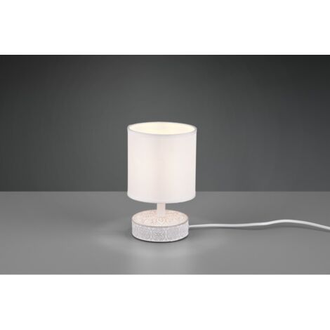 Lampada Tavolo Abat Jour Elegante Moderna Ceramica Bianco Marie GD Trio