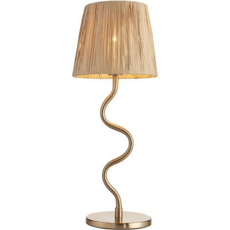 Lampada tavolo boho rafia ottone E14 Endon Wriggle