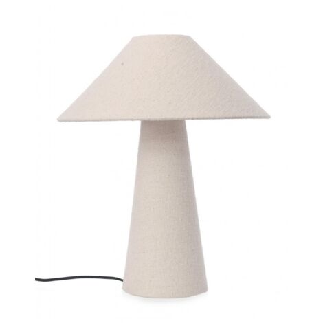 Lampada Tavolo Bouclè Beige Moderna da Interno H46 cm - KIAN