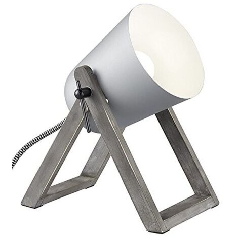 Lampada Tavolo con Piedi Cavalletto Legno Grigio Marc GD Trio