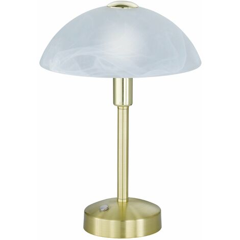 Lampada tavolo da Interno a LED in Metallo Ottone Satinato