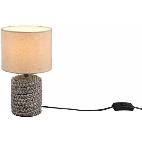 Trio Lighting Malu lampada da tavolo in ceramica con paralume beige h. 26cm  Moderno E14