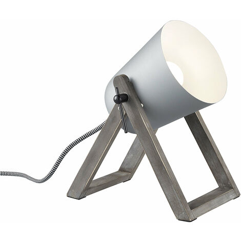 Lampada tavolo da Interno  E27 in Legno naturale Grigio