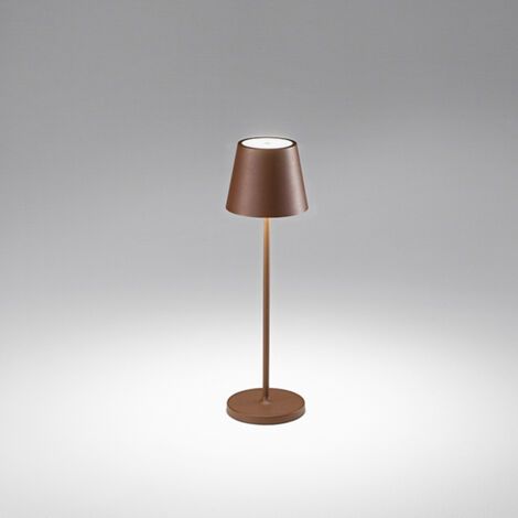 Lampada Tavolo Esterno Moderna Diva Alluminio Ruggine Led 1,5W 3000K