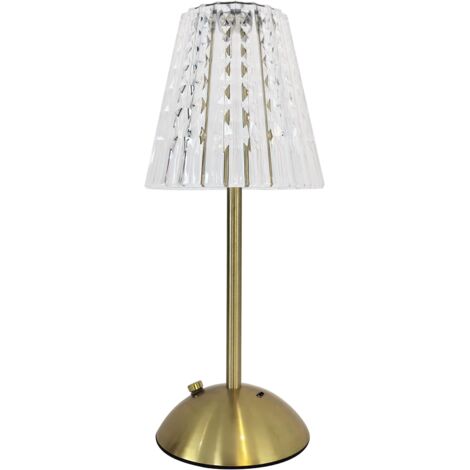 Lampada tavolo glamour oro antico cristallo LED USB-C 1,6W