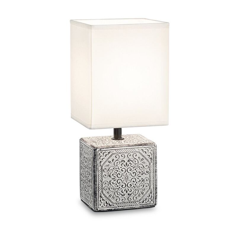 Ideal Lux - Lampade Da Scrivania Shabby Chic - Provenzale Kali'-1 Metallo Bianco 1 Luce E14