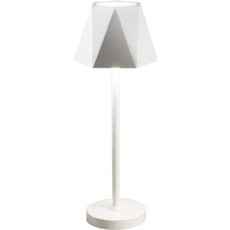 Lampada tavolo LED 12x38 cm ricaricabile USB touch senza fili FIJI Bianco