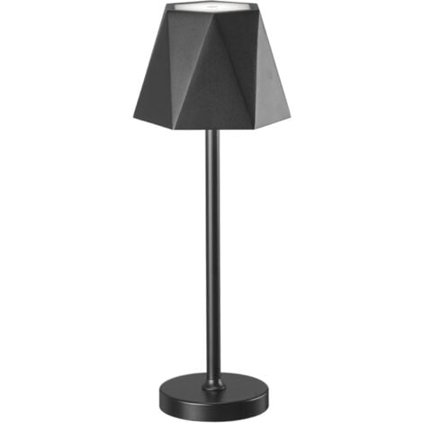 Lampada tavolo LED 12x38 cm ricaricabile USB touch senza fili FIJI Nero