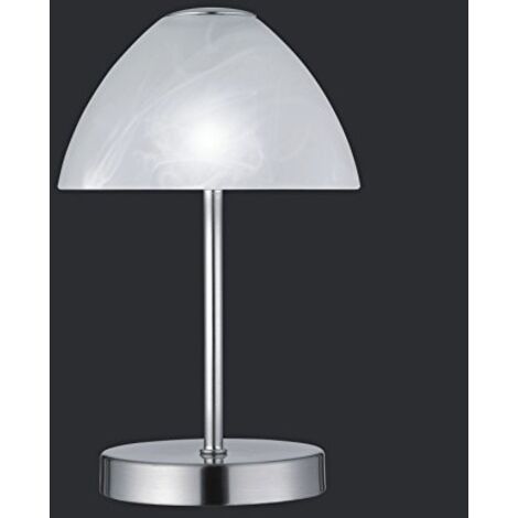 Lampada Tavolo Led Abat Jour Acciaio Touch Coppa Vetro Queen GD Trio