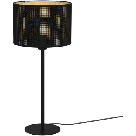 Lampada tavolo loft nera rete Ø25 interno oro E27 Luminex