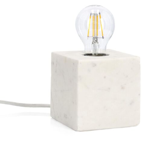 Lampada Tavolo Marmo Bianco Moderna da Interni 12x12 - TARIQ