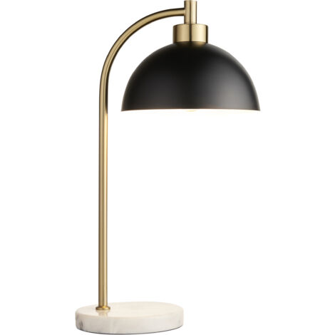 Lampada tavolo Mid-Century nera marmo E27 Endon Buchanan
