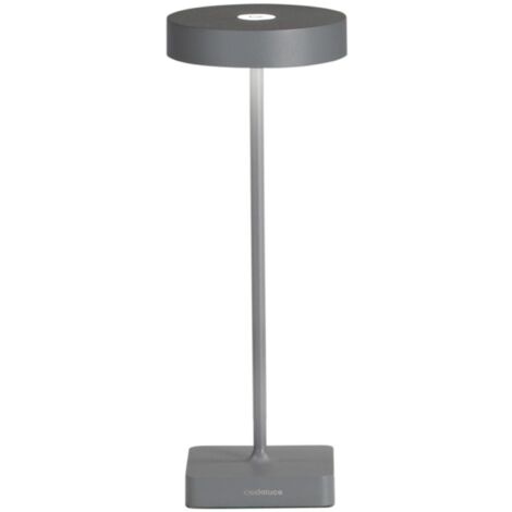 Lampada tavolo senza fili LED ricaricabile USB touch TAP Antracite 12x32 cm