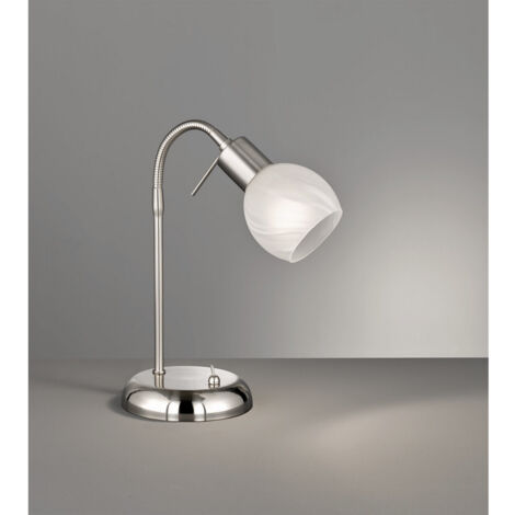 Lampada Tavolo Studio in Acciaio Diffusore Vetro 40 cm Antibes GD Trio