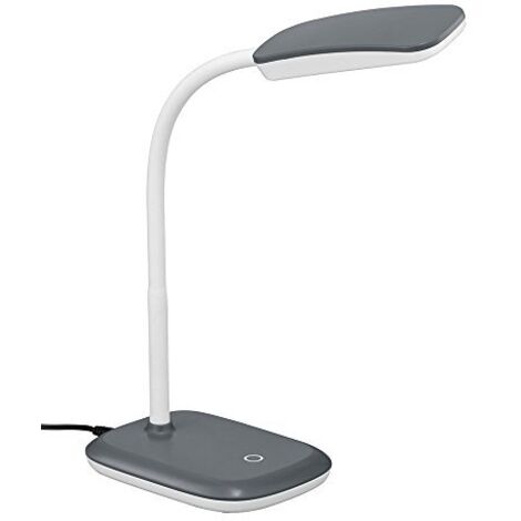 Lampada Tavolo Studio Led Flessibile Touch Dimmer Titanio 36cm Boa GD Trio