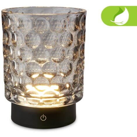 Lampada Tavolo Touch Sunora Briloner 2700K Vetro Grigio