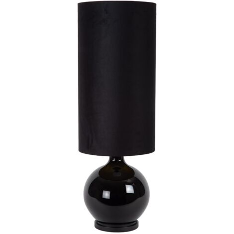 Lampada tavolo vetro paralume nero 100cm E27 Esterad