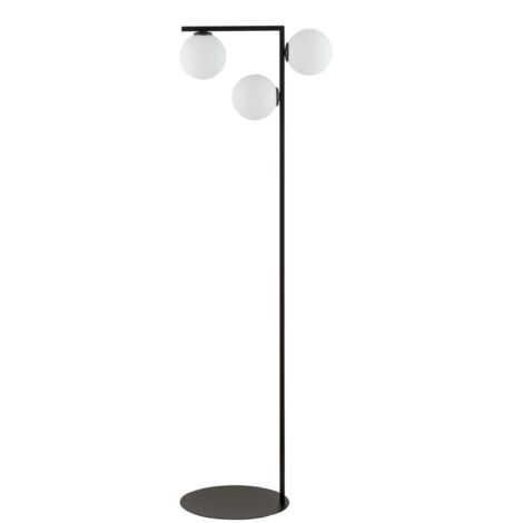 Lampada terra nera moderna 3 globi bianchi G9 Sigma