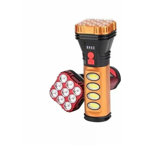 LAMPADA TORCIA PORTATILE LED RICARICABILE CON PANNELLO SOLARE 10W HB-707-2