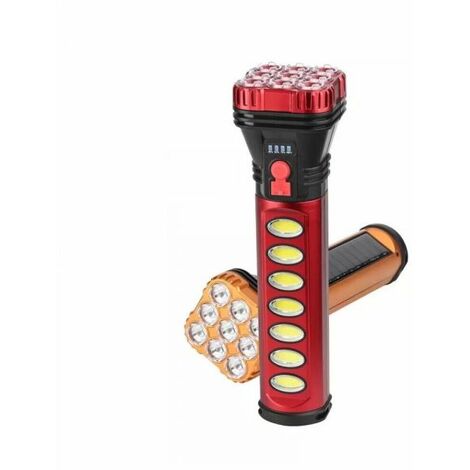 LAMPADA TORCIA PORTATILE LED RICARICABILE CON PANNELLO SOLARE 18W HB-707-1