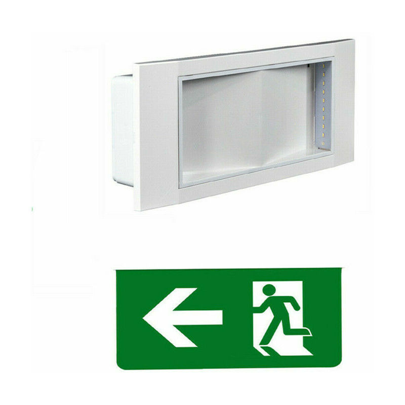 Image of Lampada uscita emergenza indicazioni freccia sinistra led sicurezza luce bianca