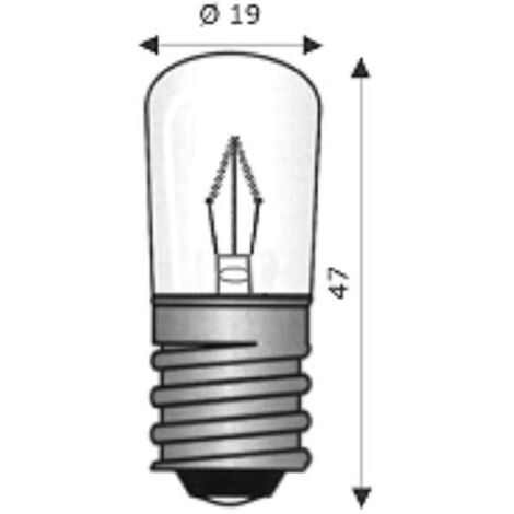Lampada votiva E14 19×47 24V 3W chiara WIM4104410 per lampade da segnalazione