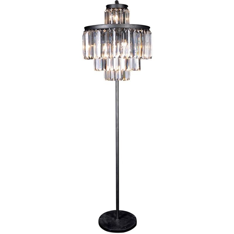 Lampadaio vetro metallo grigio Fulgurante