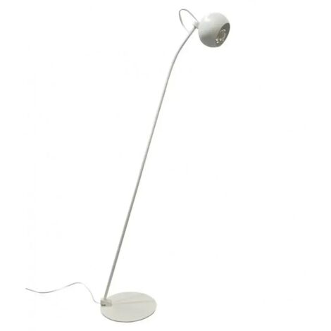 Lampadaire 126 cm fin en métal blanc et abat-jour rond - PIXAR 8488