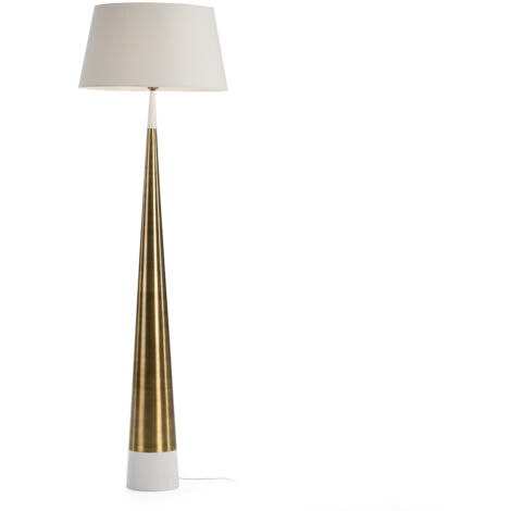 Lampadaire 18x18x140 Métal Doré/Blanc