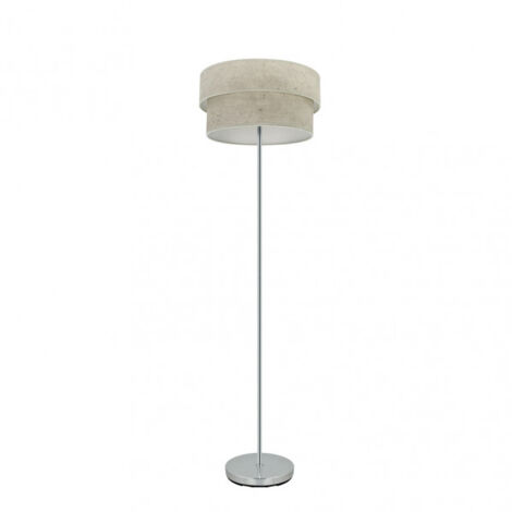 Lampadaire 1lit x E27 Double modèle Smile Chrome/Cement Grey FABRILAMP