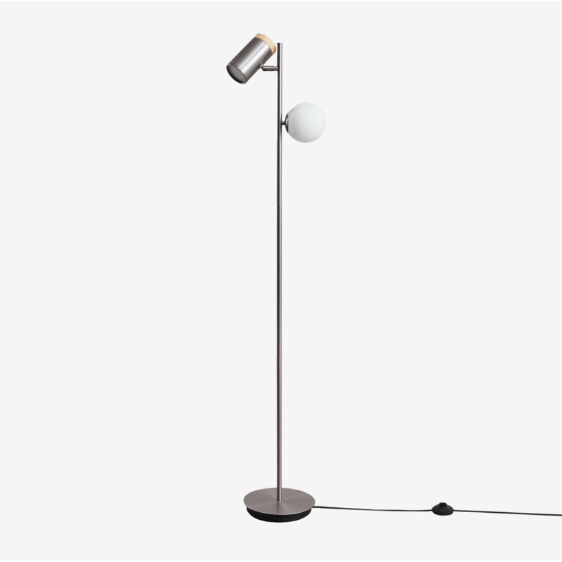 Sklum - Lampadaire 2 lumières Amaranto Gris Chromé