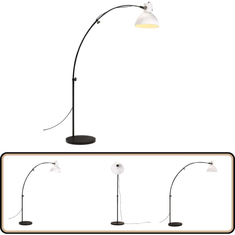 Lampadaire 25 w blanc 150 cm E27 - Lampadaire Industriel - Lampadaire Design - Lampadaire Vintage - Éclairage Intérieur - Luminaire Salon