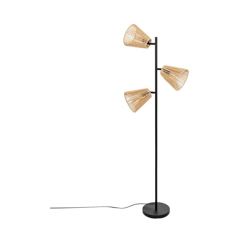 Lampadaire 3 Abat-jours 'Gaida' 150cm Naturel