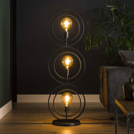 Lampadaire 3 lampes 40x30x124 cm en métal gris foncé - AMP