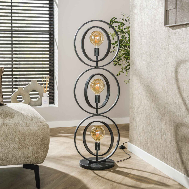 M&s - Lampadaire 3 lampes 40x30x124 cm en métal gris foncé - sybil