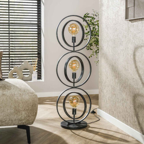 Lampadaire 3 lampes 40x30x124 cm en métal gris foncé - SYBIL