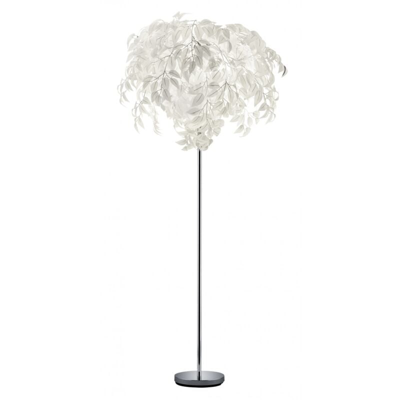 Lampadaire 3 Lumières Feuilles Décoratives Blanches Leavy Trio Lighting