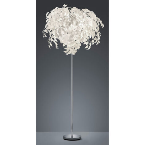 Lampadaire 3 Lumières Feuilles Décoratives Blanches Leavy Trio Lighting