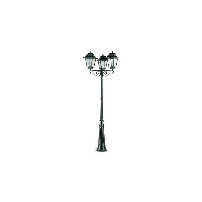Argonauta - Lampadaire 3 lumières en aluminium moulé sous pression noir diffuseurs en verre h. 264 cm