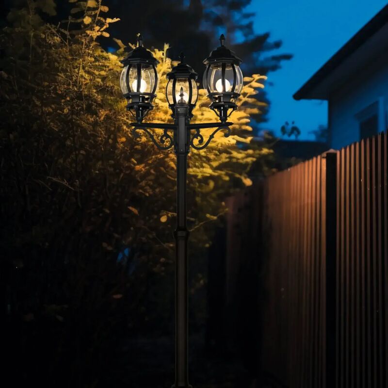 Lampadaire 3xe27 max 60w ip44 fonte daluminium noir mat - trio - elvo 82791118 82791118 82791118 82791118 82791118 82791118 82791118